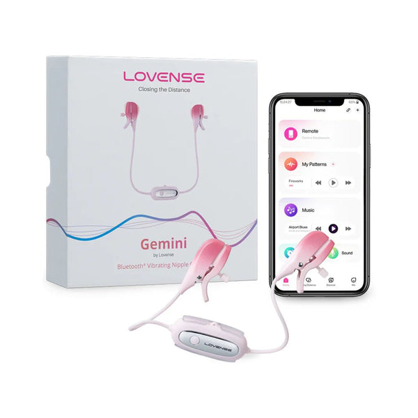 Lovense Gemini Bluetooth Rechargeable Vibrating Nipple Clamps - TruLuv Novelties