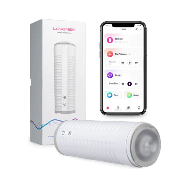 Lovense Max 2 Bluetooth App - Controlled Vibrating and Suction Masturbator (Neutral Sleeve) - TruLuv Novelties