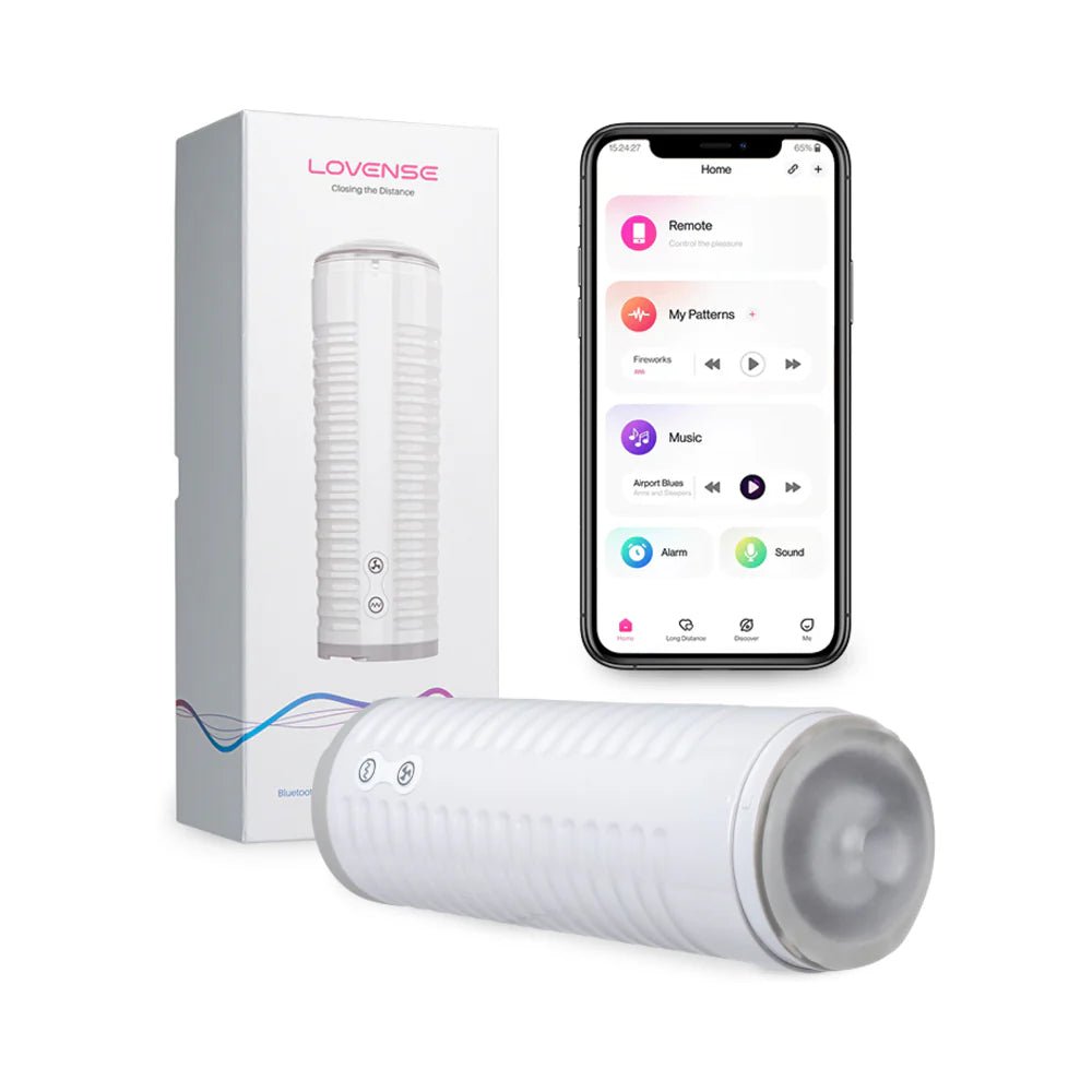 Lovense Max 2 Bluetooth App - Controlled Vibrating and Suction Masturbator (Neutral Sleeve) - TruLuv Novelties