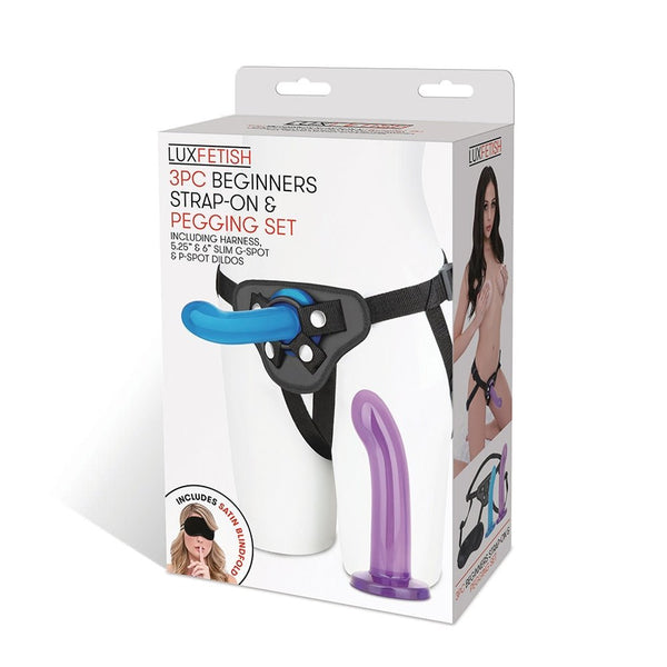 Lux Fetish 3-Piece Beginners Strap-On & Pegging Set - TruLuv Novelties