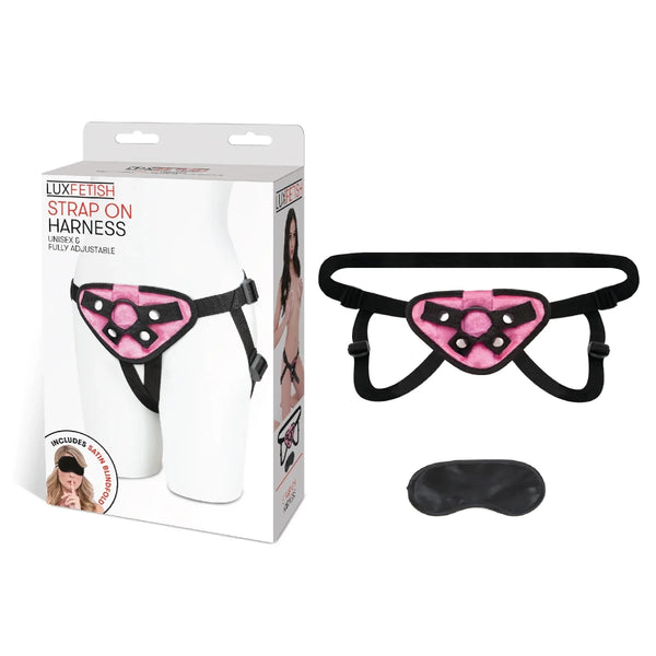Lux Fetish Neoprene Strap - On Harness Pink - TruLuv Novelties