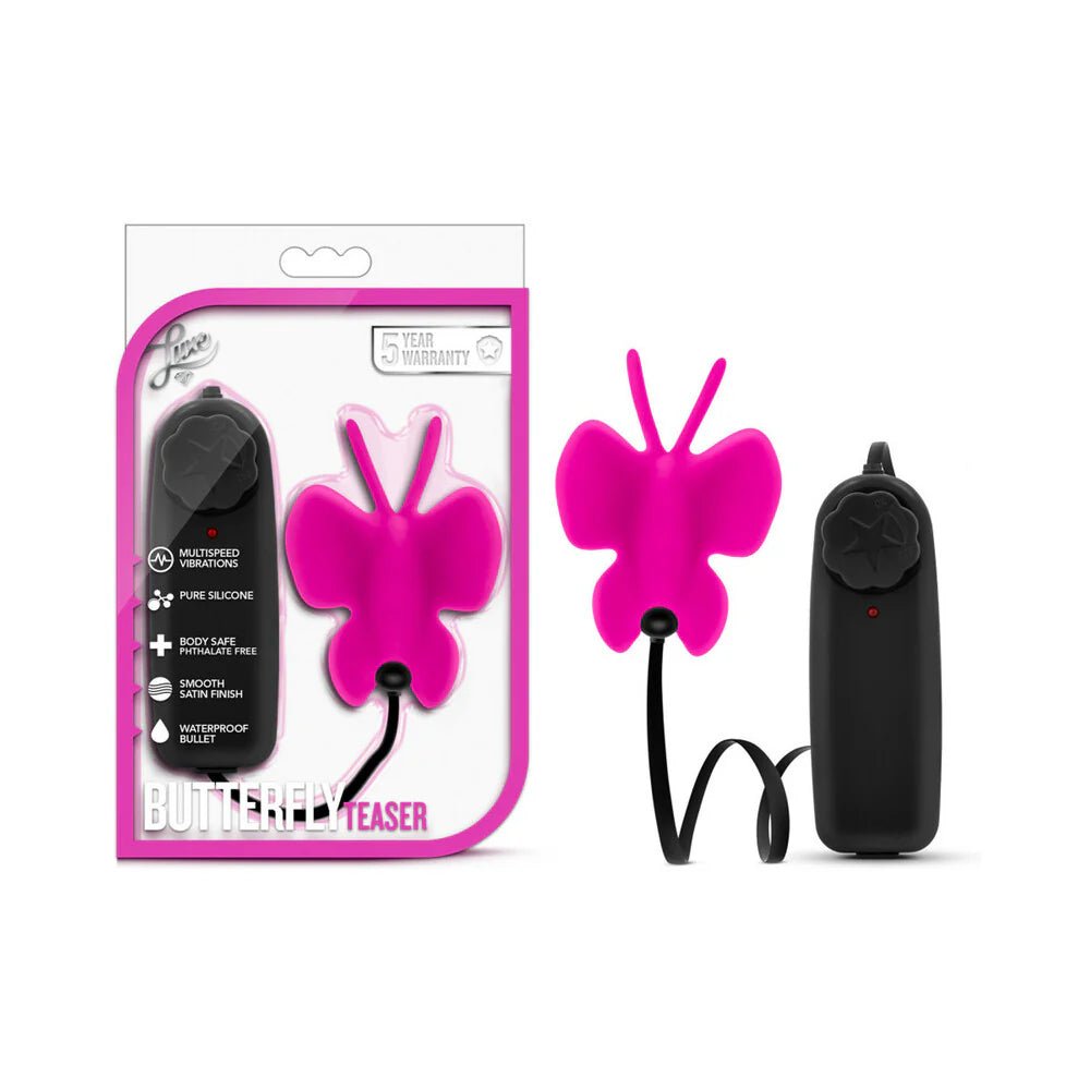 Luxe Butterfly Teaser Remote - Controlled Silicone Mini Vibrator Fuchsia - TruLuv Novelties
