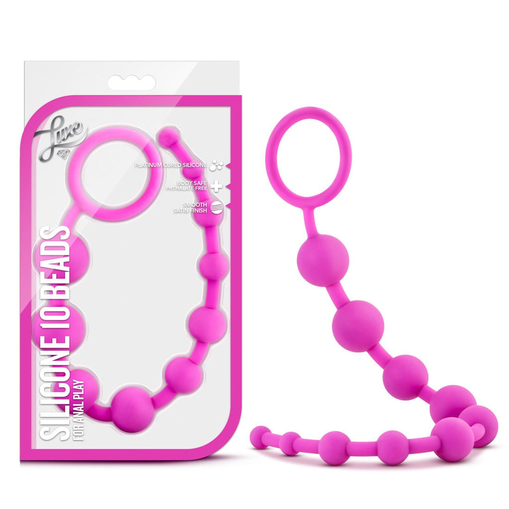 Luxe Silicone 10 Beads - Fuchsia - TruLuv Novelties