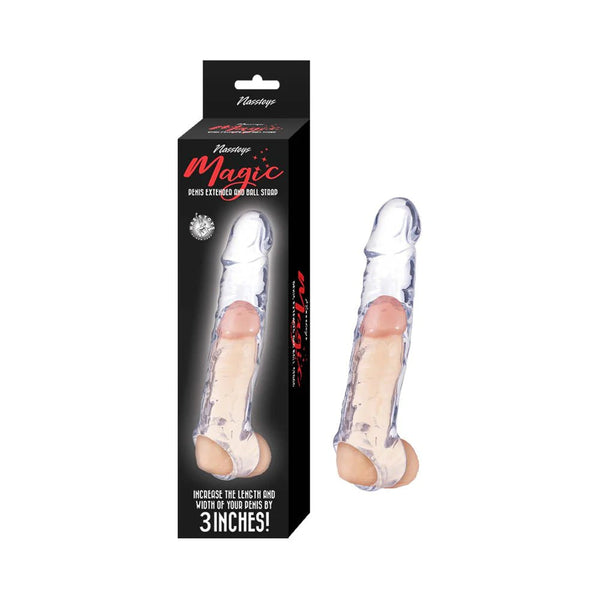 Magic Penis Extender & Ball Strap 6.5 in. Clear - TruLuv Novelties