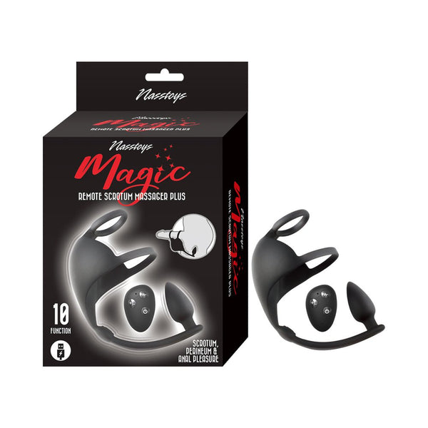 Magic Remote Scrotum Massager Plug Black - TruLuv Novelties