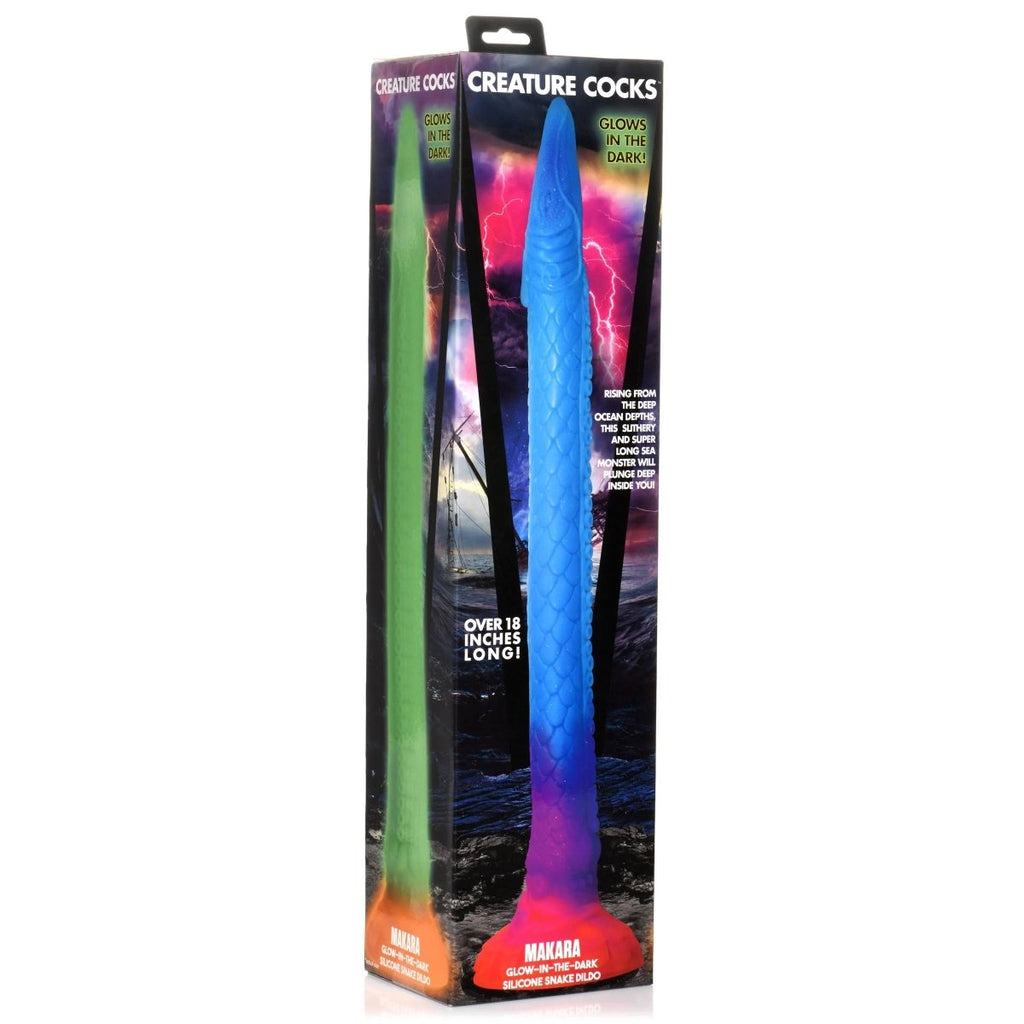 Makara Glow-in-the-Dark Silicone Snake Dildo - TruLuv Novelties