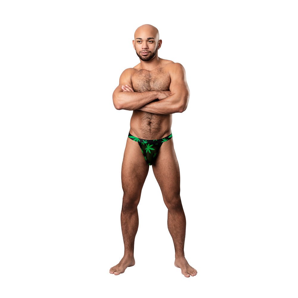 Male Power Hazy Dayz Micro Thong Pot Leaf S/M - TruLuv Novelties
