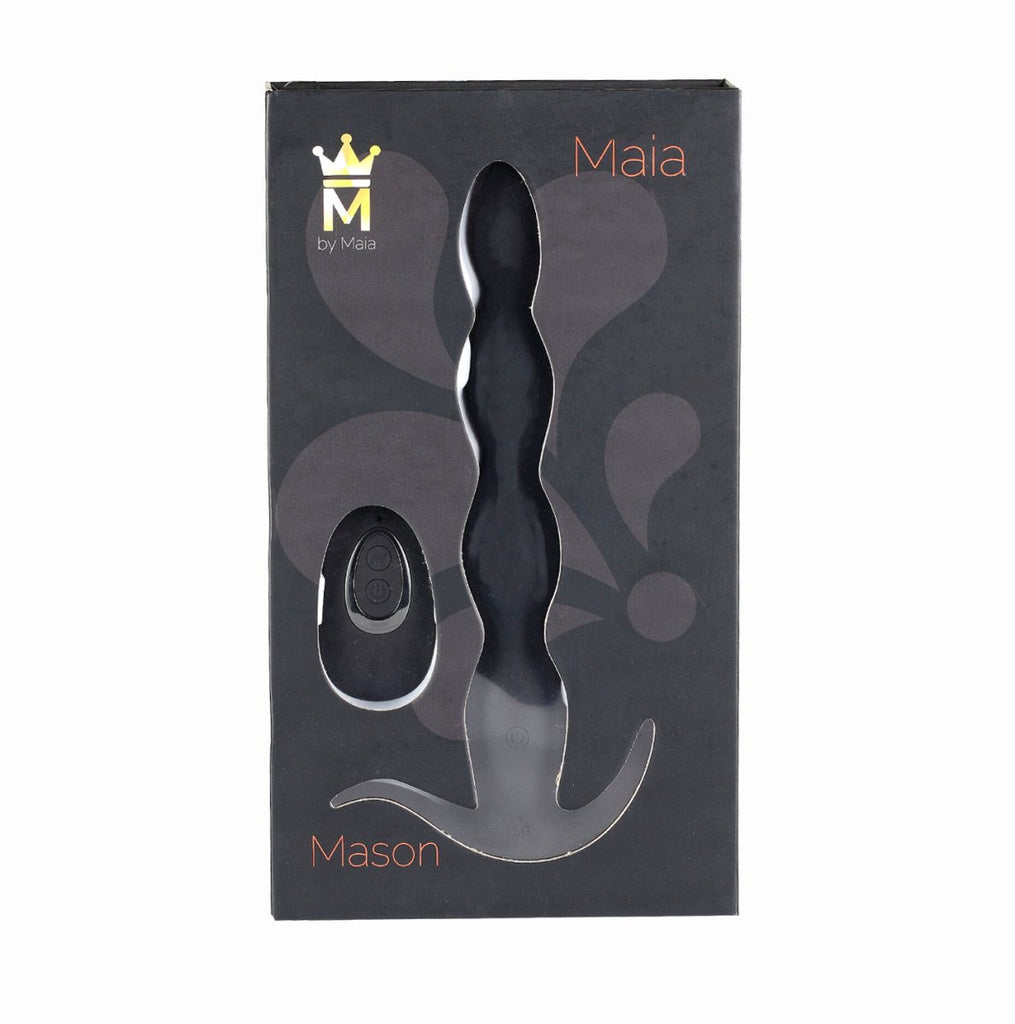 Mason Remote Control Silicone Butt Plug - Black - TruLuv Novelties