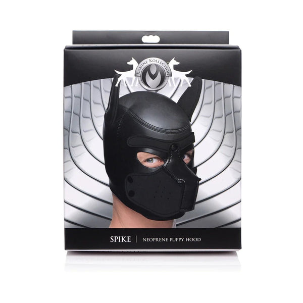 Master Series Spike Neoprene Puppy Hood Black - TruLuv Novelties