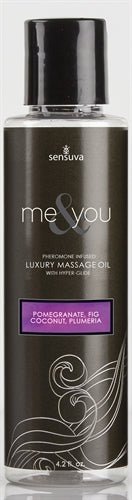 Me and You Massage Oil - Pomegranate Fig Coconut Plumeria - 4.2 Oz. - TruLuv Novelties