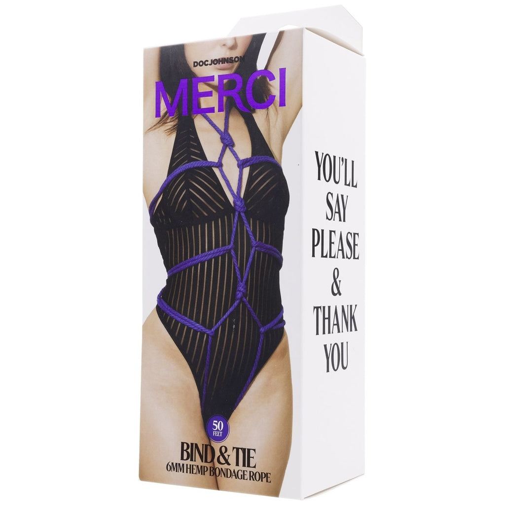 Merci - Bind and Tie - 6mm Hemp Bondage Rope - 50 Feet - Violet - TruLuv Novelties