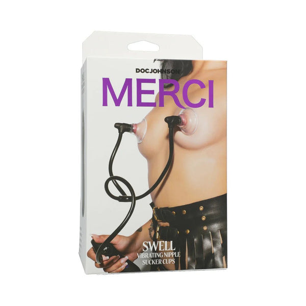 Merci Swell Auto Vibrating Nipple Sucker Cups Black - TruLuv Novelties