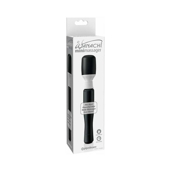 Mini Wanachi Waterproof Massager Flexible Silicone Wand Vibrator Black - TruLuv Novelties