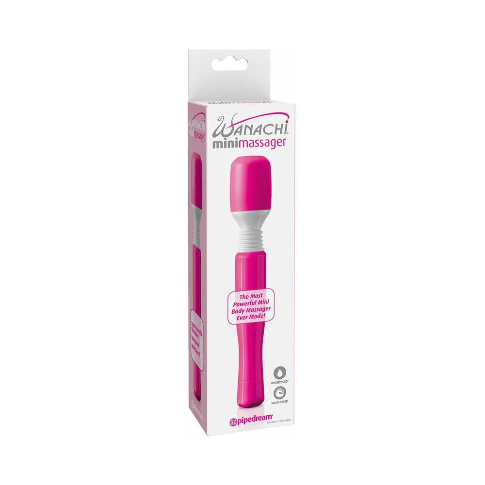 Mini Wanachi Waterproof Massager Flexible Silicone Wand Vibrator Pink