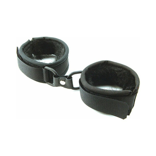 Mink Faux Fur Handcuffs Black - TruLuv Novelties