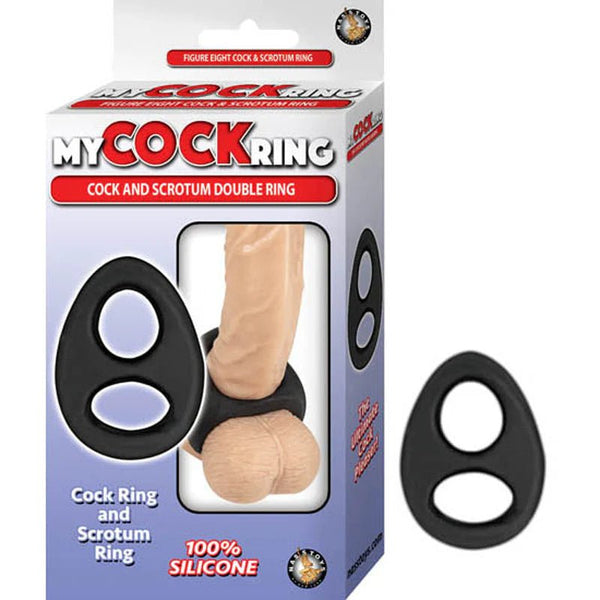My Cockring Cock And Scrotum Double Ring Black - TruLuv Novelties
