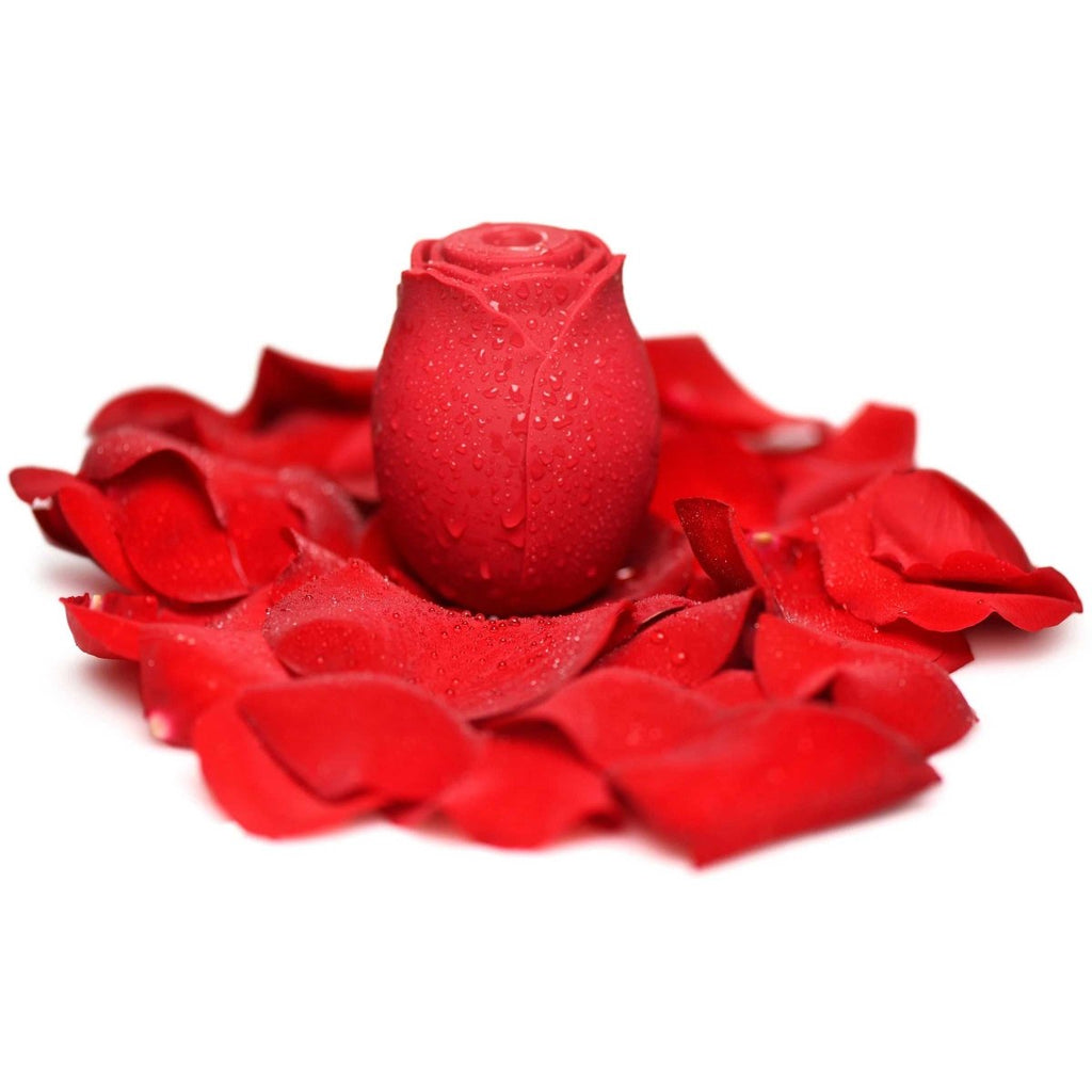 Mystic Rose Sucking and Vibrating Silicone Rose - Red - TruLuv Novelties