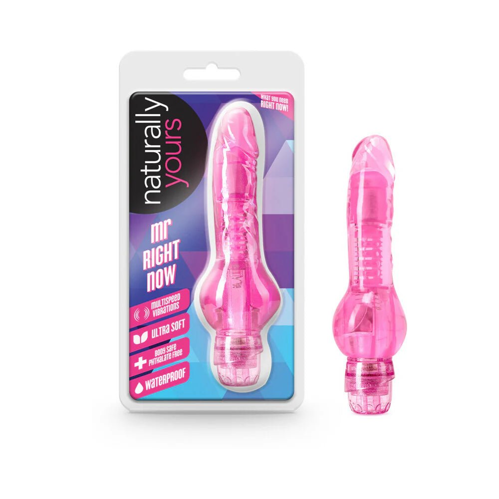 Naturally Yours Mr. Right Now Realistic 6.5 in. Vibrating Dildo Pink - TruLuv Novelties