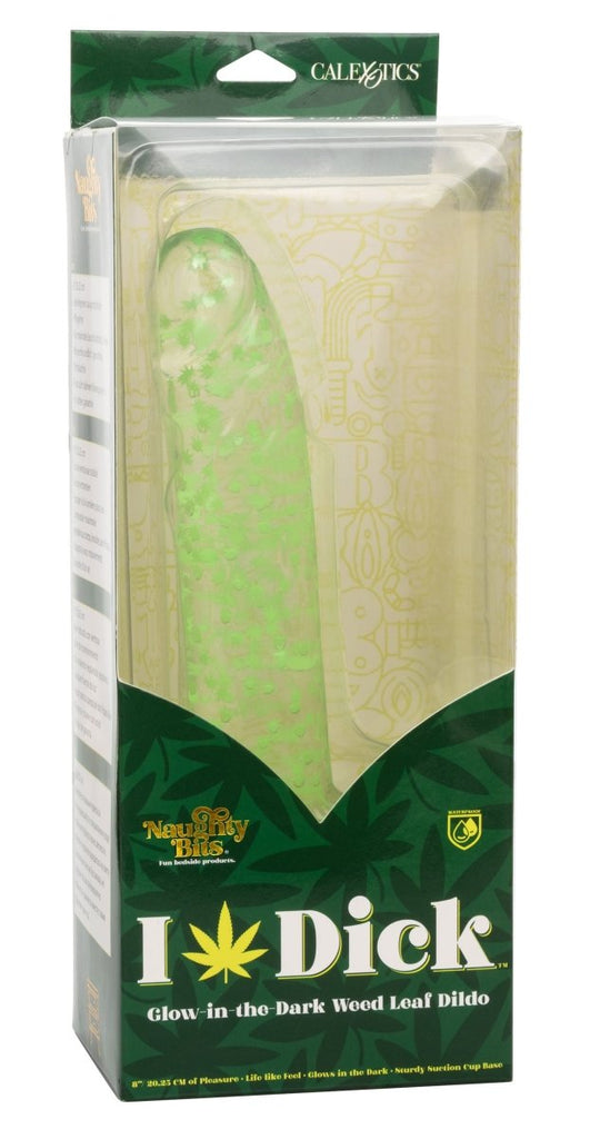 Naughty Bits I Leaf Dick Glow - in - the - Dark Weed Leaf Dildo - Glow in the Dark - TruLuv Novelties