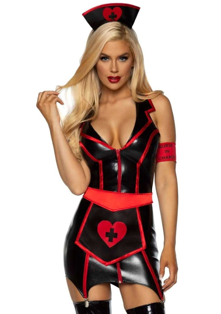 Naughty Nurse Costume - Black/red - TruLuv Novelties