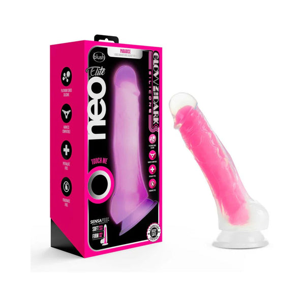 Neo Elite Glow in the Dark Viper 7 in. Dual - Density Dildo Neon Pink - TruLuv Novelties