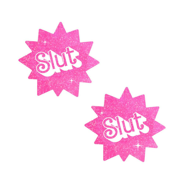 Neva Nude Barbie Babe Sassy Slut UV Pink Glitter Nipple Pasties - TruLuv Novelties