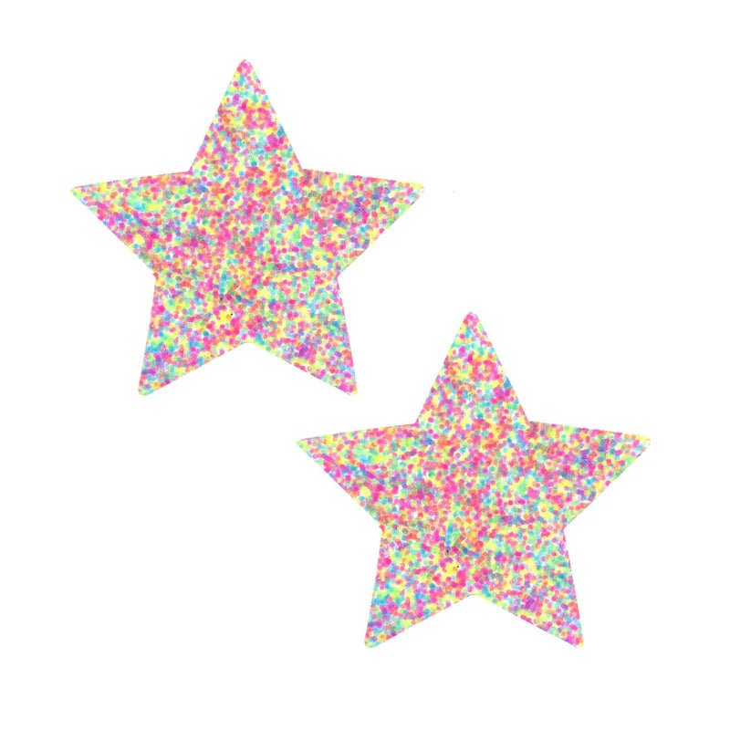Neva Nude Pastie Star Sprankles Neon UV - TruLuv Novelties