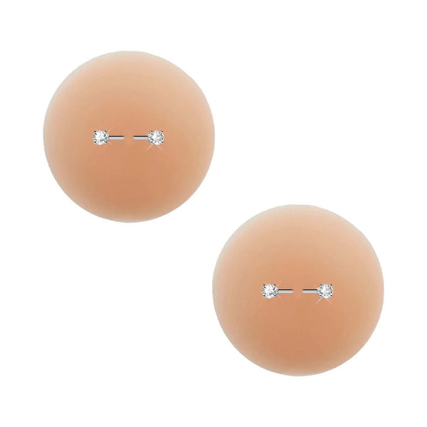 Neva Nude Peek - A - Boo Piercing Bling Reusable Silicone Nipple Pasties - TruLuv Novelties