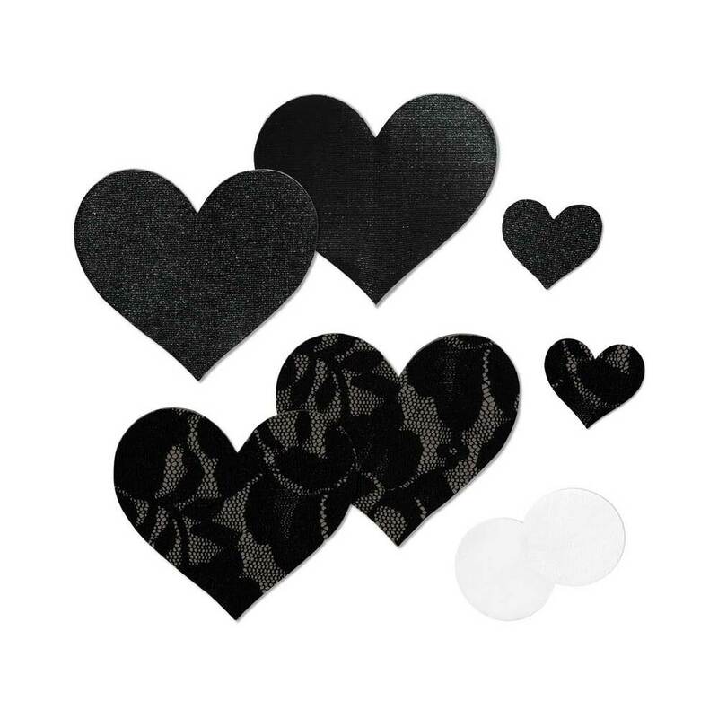 Nippies Basic Black Hearts Pasties Size C - TruLuv Novelties
