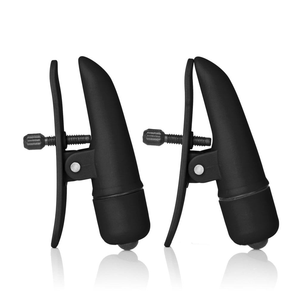 Nipple Play Nipplettes Vibrating Nipple Clamps - Black - TruLuv Novelties