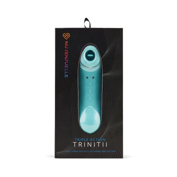 Nu Sensuelle Trinitii 3 - in - 1 Suction Tongue Vibe Electric Blue - TruLuv Novelties