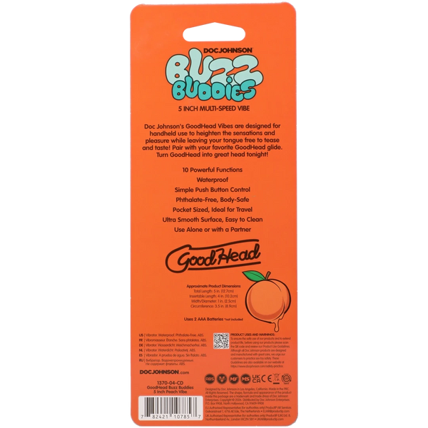 Goodhead - Buzz Buddies - 5 Inch Muti-Speed Vibe Peaches