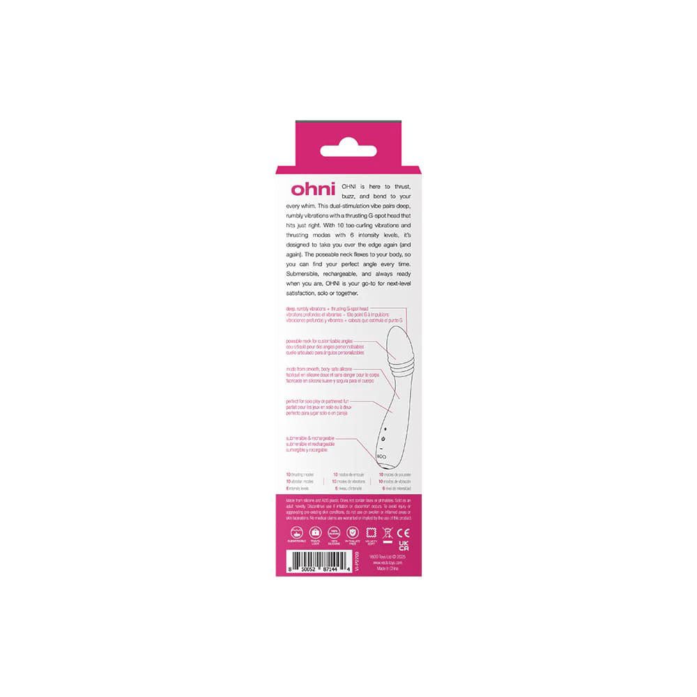 Ohni Rechargeable G - Spot Thrusting Vibe Pink - TruLuv Novelties