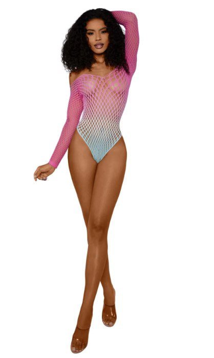 Ombre Net Bodystocking - Os - Tropical Sky - TruLuv Novelties