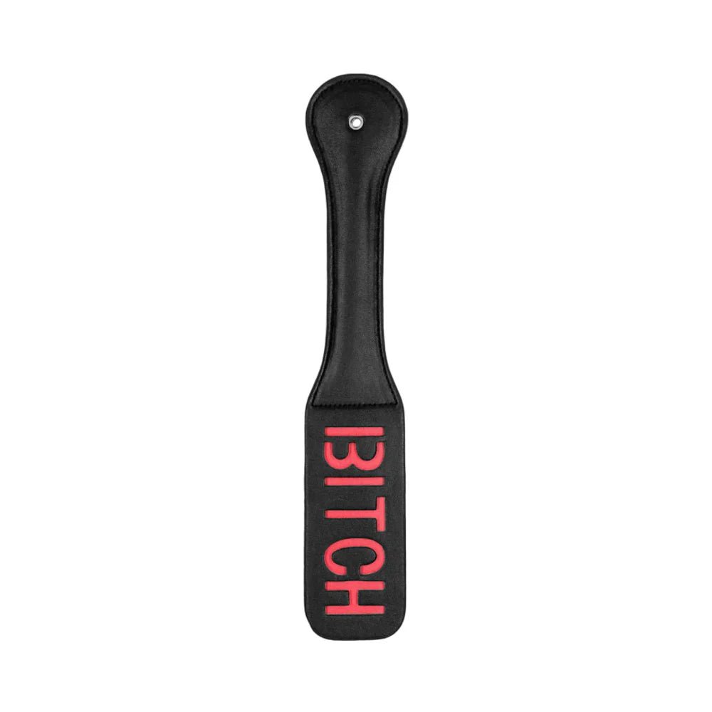 Ouch! 'Bitch' Paddle Black - TruLuv Novelties
