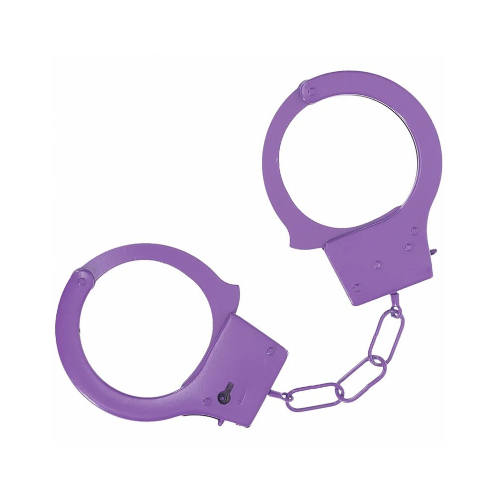 Ouch! Classic Metal Handcuffs Purple - TruLuv Novelties