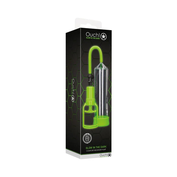 Ouch! Glow in the Dark Comfort Beginner Penis Pump Neon Green - TruLuv Novelties