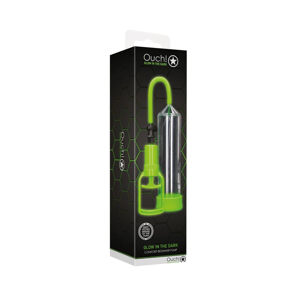 Ouch! Glow in the Dark Comfort Beginner Penis Pump Neon Green - TruLuv Novelties