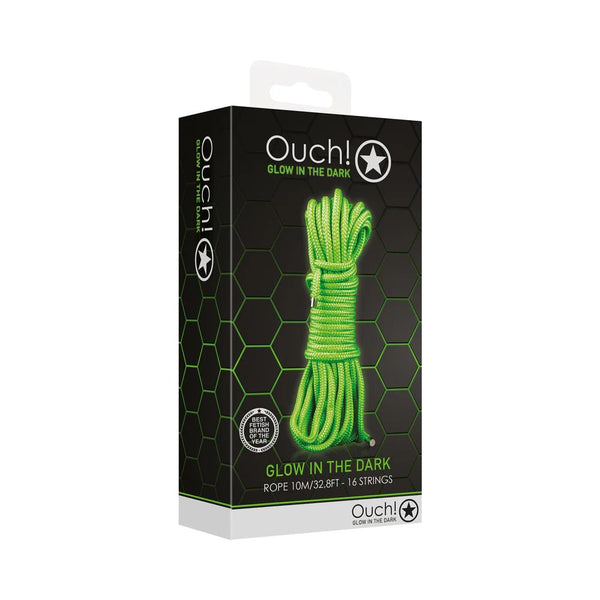 Ouch! Glow in the Dark Rope 10 m / 33 ft. Neon Green - TruLuv Novelties