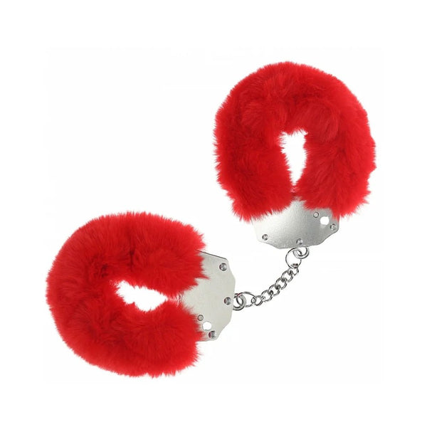 Ouch! Heavy - Duty Fluffy Handcuffs Red - TruLuv Novelties