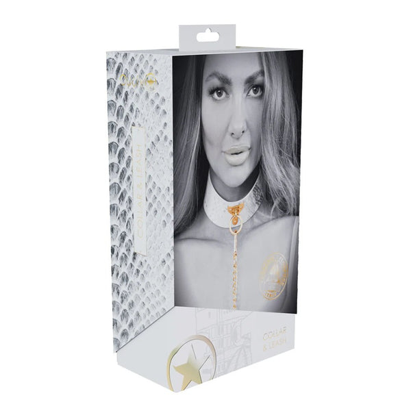 Ouch! International Florence Collection Collar with Leash White - TruLuv Novelties