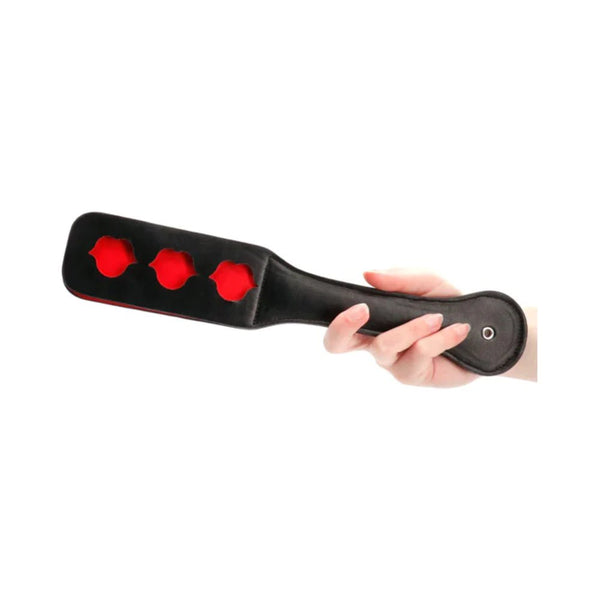 Ouch! Lip Pattern Paddle Black - TruLuv Novelties