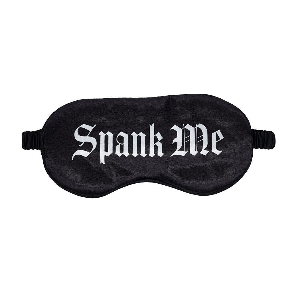 Ouch! Spank Me Printed Mask Satin Black - TruLuv Novelties