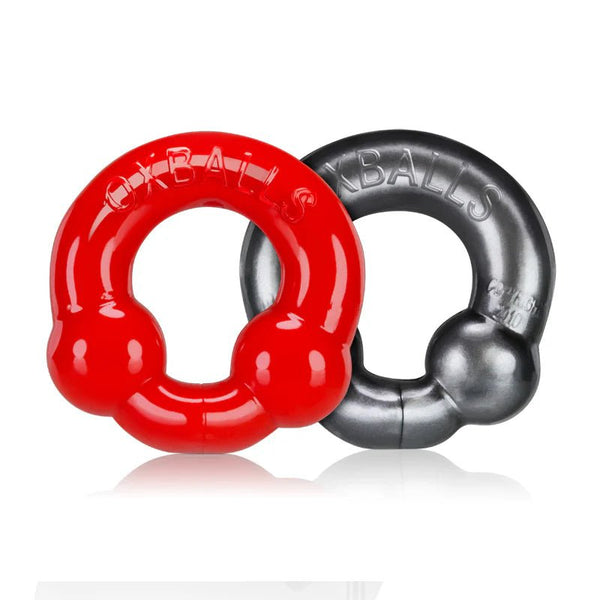 OxBalls 2 - Pack Cockring, Steel & Red - TruLuv Novelties
