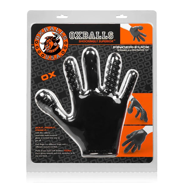 OxBalls Finger Fuck Glove, Black - TruLuv Novelties