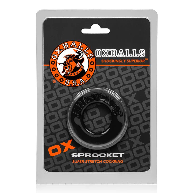 OxBalls Sprocket, Cockring, Black - TruLuv Novelties