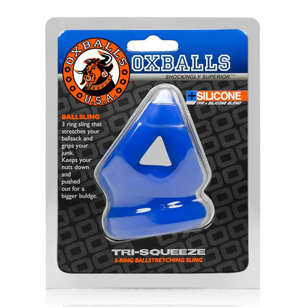 OxBalls TRI - SQUEEZE cocksling/ballstretcher, COBALT ICE - TruLuv Novelties