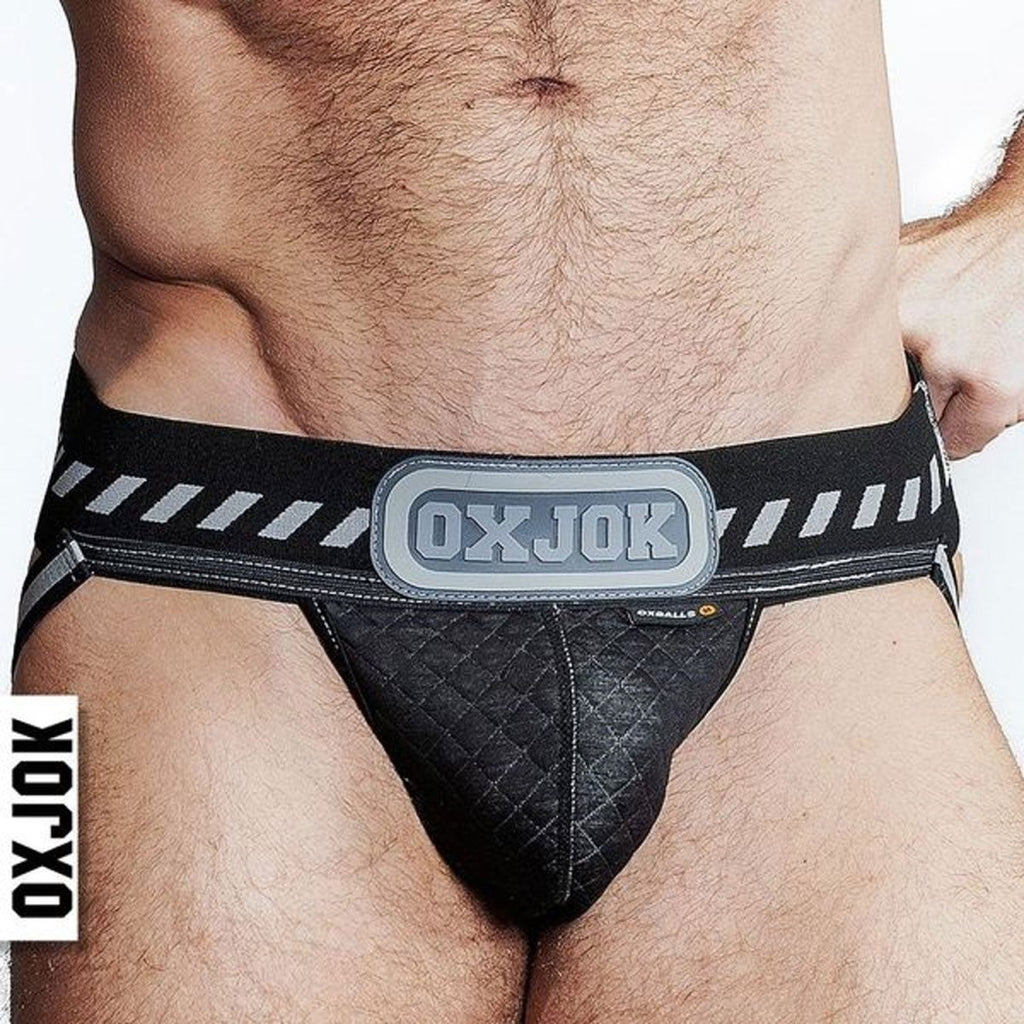 Packer Industrial Quilted Cargo Strapjock Black Puff Xl - TruLuv Novelties