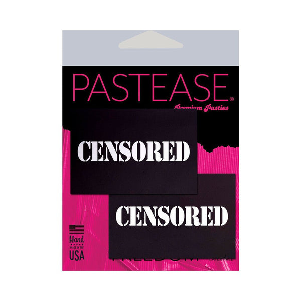 Pastease Censored: Black Censor Bars Nipple Pasties - TruLuv Novelties