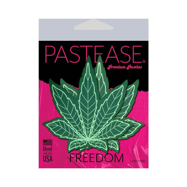 Pastease Indica Pot Leaf: Green Weed Nipple Pasties - TruLuv Novelties